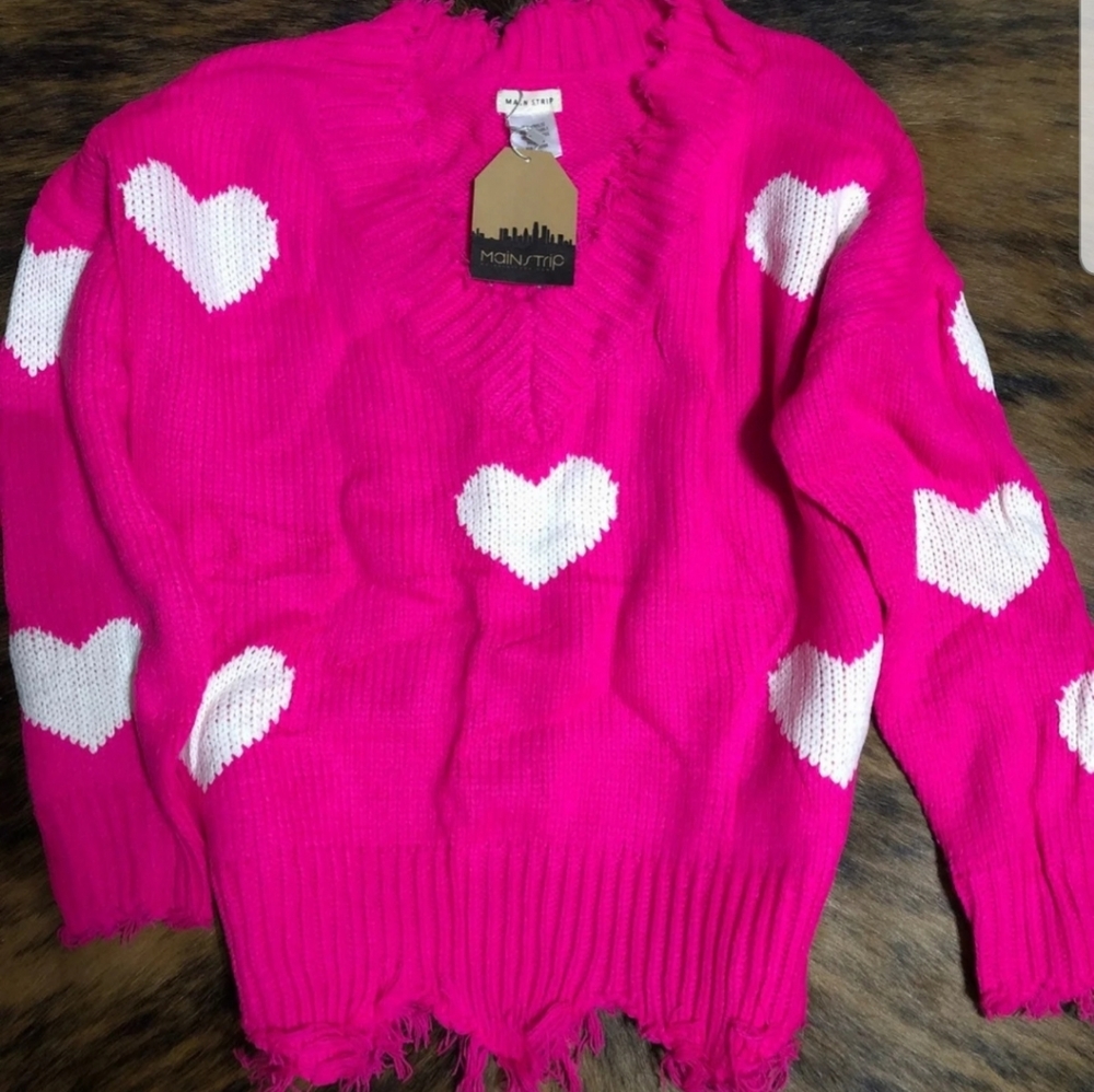 Distressed Heart Sweater